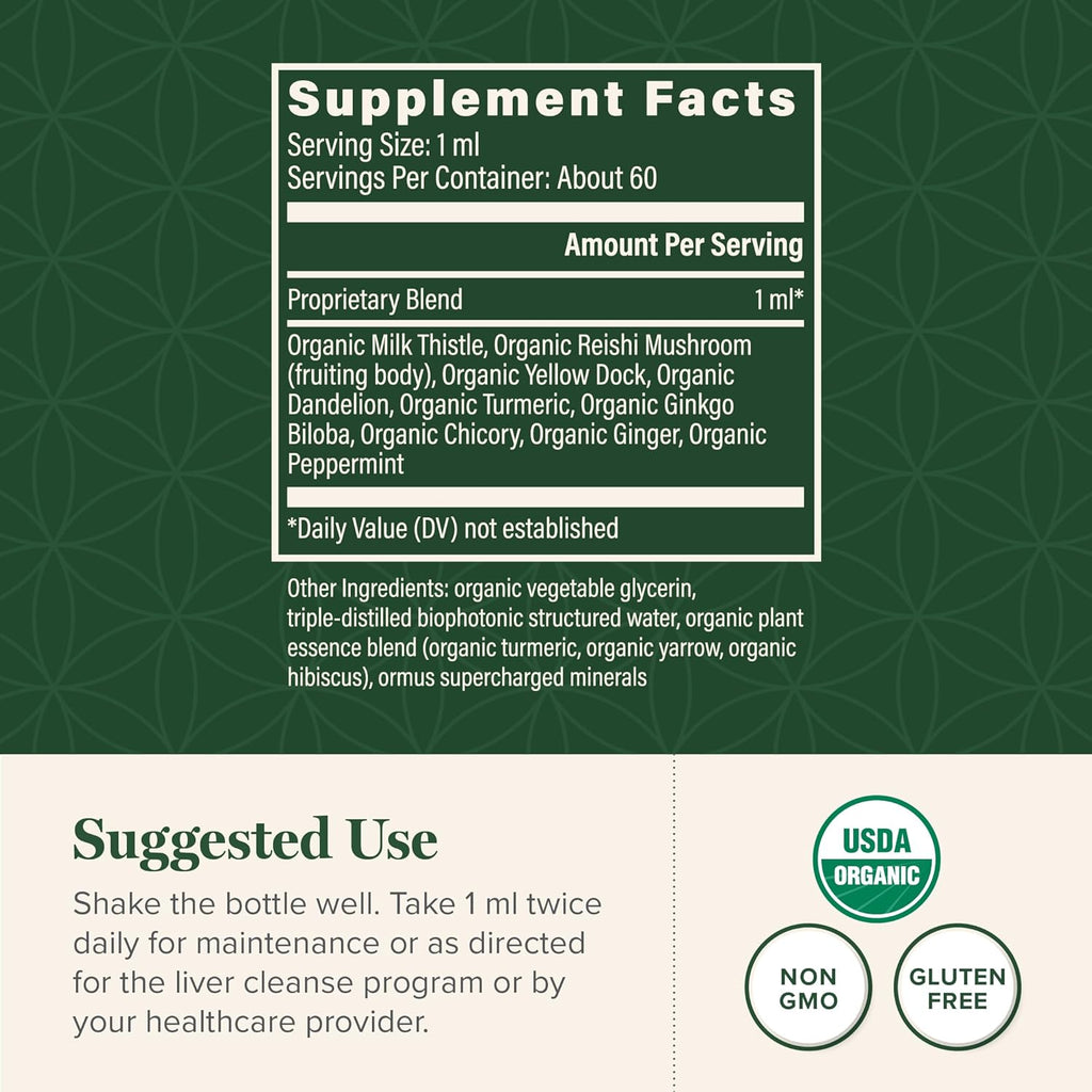 Global Healing Center - Liver Health - Organic Milk Thistle Supplement for Detox & Gallbladder Support - Dandelion Root Supplement for Cleanse & Repair (2 Fl Oz)