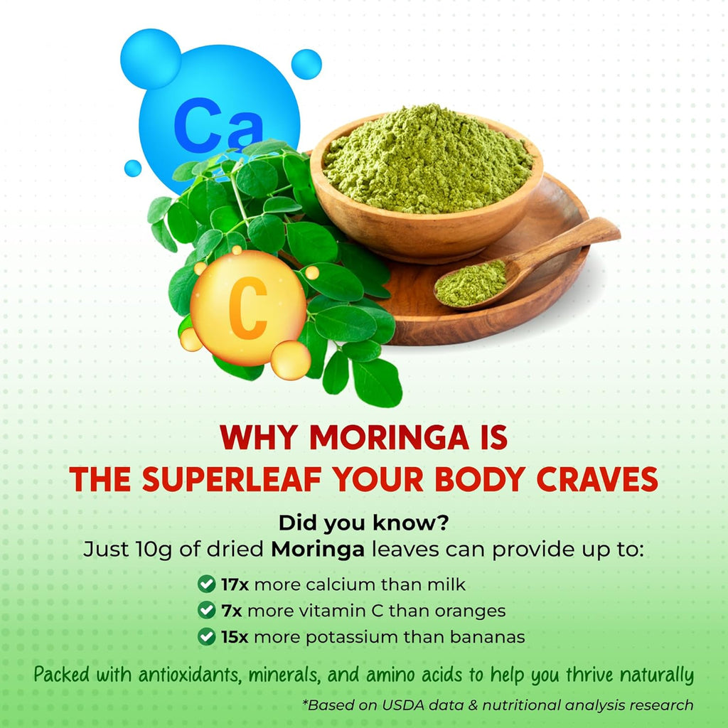Moringa, Turmeric, Ginger Root, Ceylon Cinnamon, Boswellia