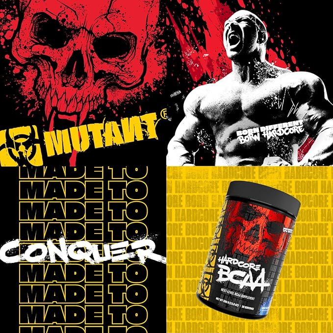 Mutant Hardcore BCAA - Pre, Intra or Post Workout – BCAA Next Level branched-Chain Amino Acids Supplement – Hydration + Recovery - 30 Serving - Grape