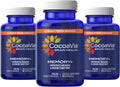 CocoaVia Memory+ Brain Supplement, 90 Day, 750 mg Cocoa Flavanols, Memory & Brain Booster, Vegan, Plant Based, Gluten Free, 90 Count (Pack of 3)