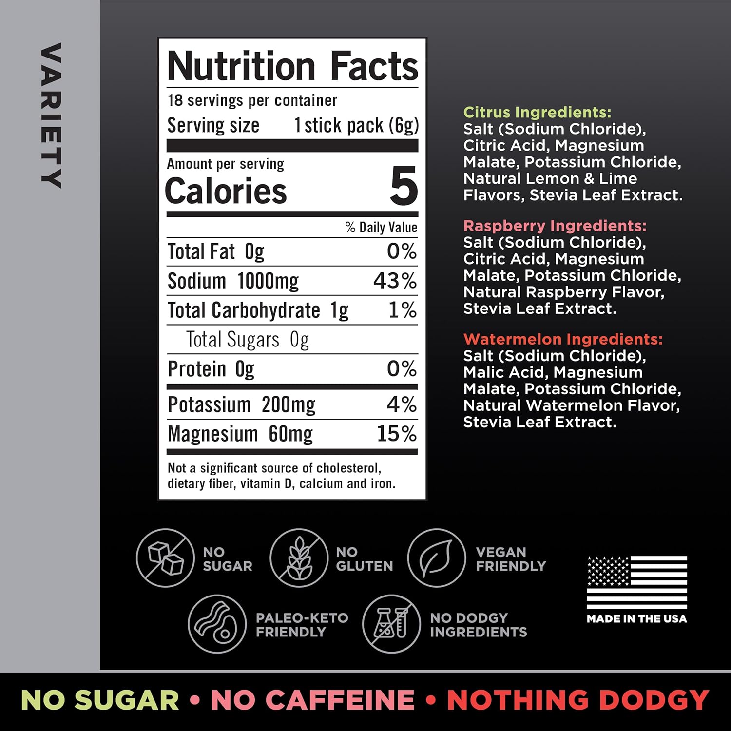 LMNT Zero Sugar Electrolytes - Variety Pack Bundle | Drink Mix | 54-Count