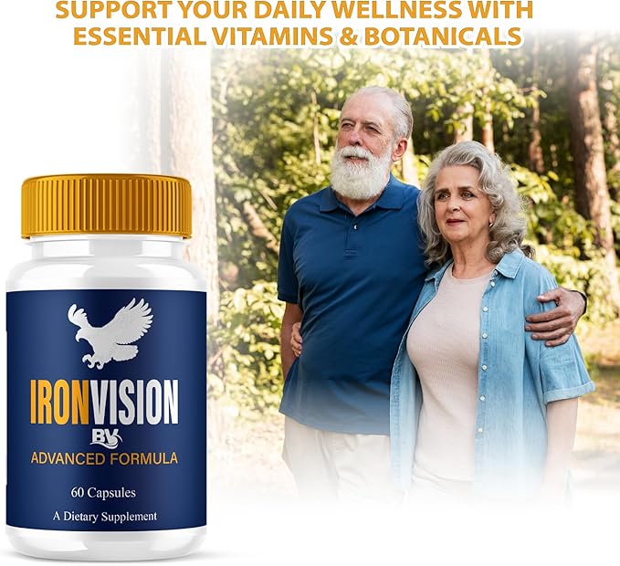 BLUE VIBE Iron Vision Advanced Eye Health Supplement, IronVision Max Strength Overall Vision & Wellness Supplement, Iron Vision Advanced Vision Support and Eye Health Pills (1 Pack - 60 Capsules)