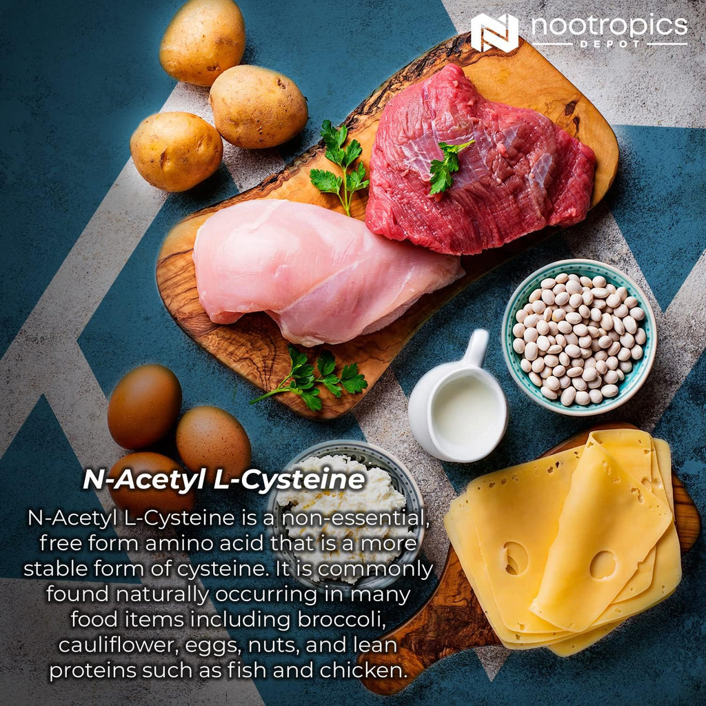 Nootropics Depot N-Acetyl L-Cysteine Capsules | 500mg | NAC | 180 Count | Supports Healthy Liver Function | Cellular Health | Glutathione Levels | Healthy Oxidation Levels