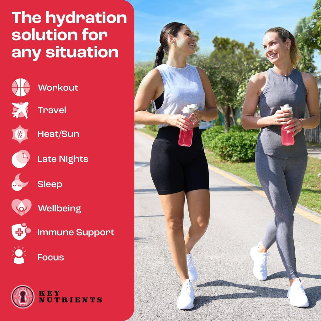 KEY NUTRIENTS Electrolytes Powder Packets - Refreshing Watermelon 40 Pack Hydration Packets - Travel Hydration Powder - No Sugar, No Calories, Gluten Free - Made in USA