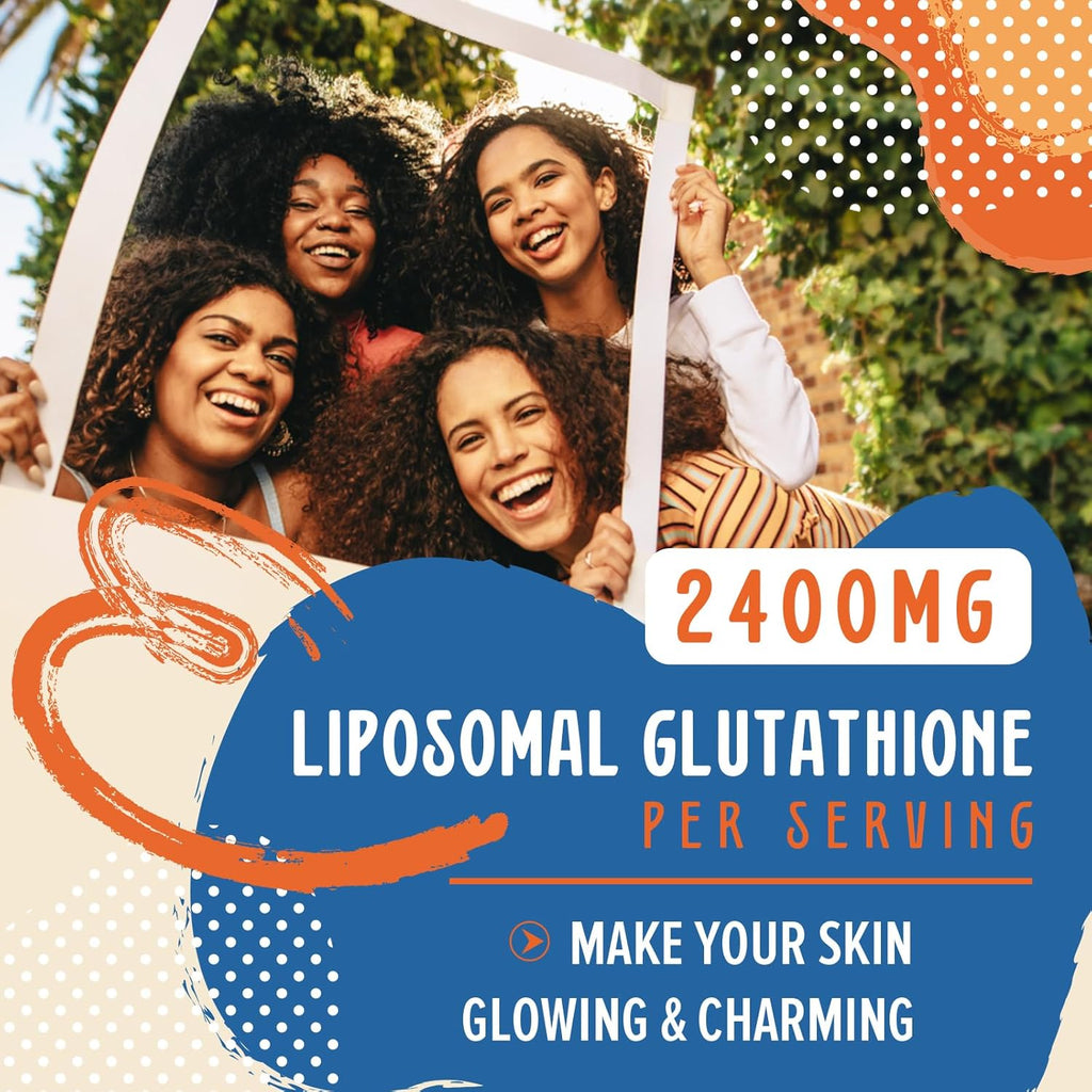 2400MG Liposomal Glutathione, with Vitamin C, Milk Thistle & Alpha-Lipoic Acid, Master Antioxidants, Pure Reduced L-Glutathione - Immune System, Cell Repair, Energy, High Absorption, 180 Softgels