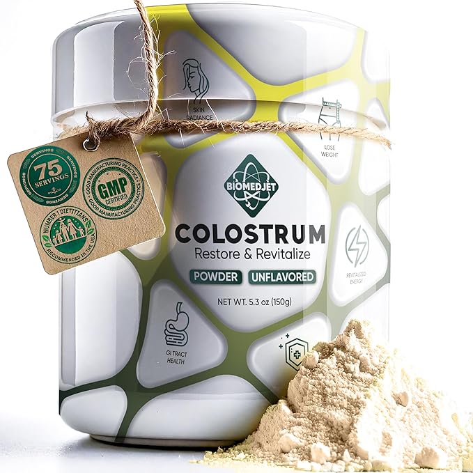 Colostrum Supplement Powder-for Immune Support, Gut Health-Muscle Recovery & Wellness-Natural IgG-Pure Whole Bovine Superfood-Unflavored-75 Servings
