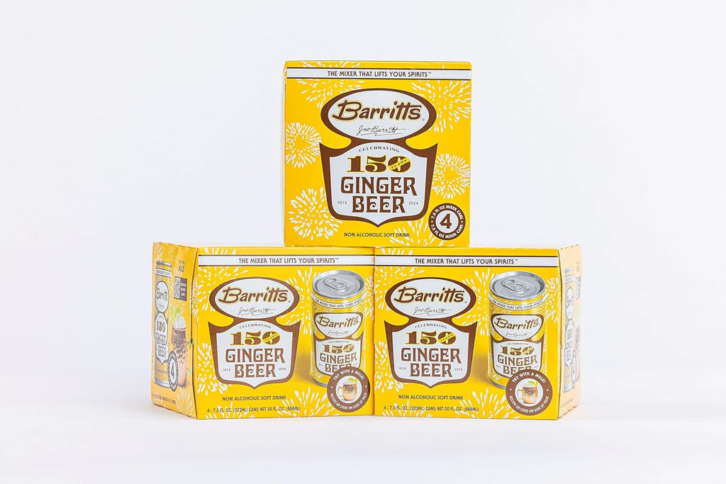 Barritt's Mixers - Ginger Beer Original Ginger Beer, Non-Alcoholic Soda Cocktail Mixer, 7.5 fl oz Cans, 24 Pack, Mini
