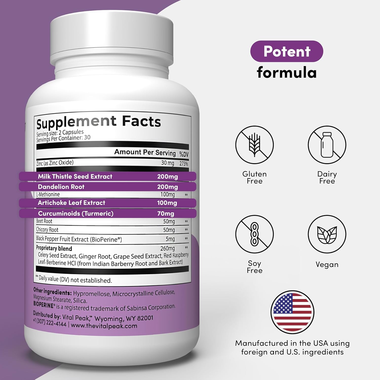 Liver Cleanse Detox & Repair - Liver Health Support Supplement - with Milk Thistle, Berberine, Beet Root Powder, Turmeric, Ginger, Dandelion Root, Artichoke, Grape Seed Extract & More - 60 Capsules