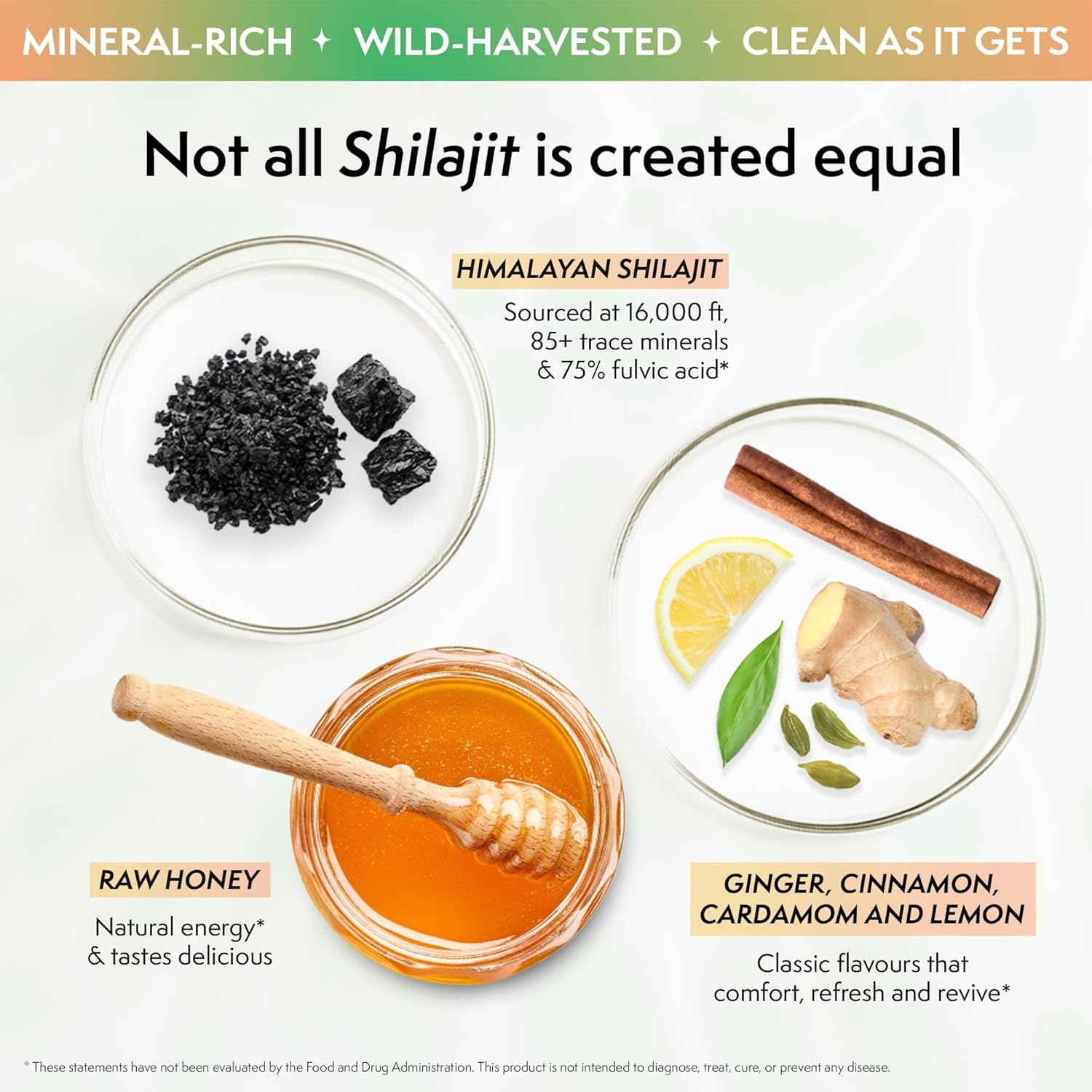 Pure Himalayan Shilajit Sticks with Honey | Discovery Set - Cardamom, Cinnamon, Ginger, Lemon | On-The-Go Natural Energy | 75%+ Fulvic Acid | 85+ Trace Minerals for Men & Women, Pack of 16