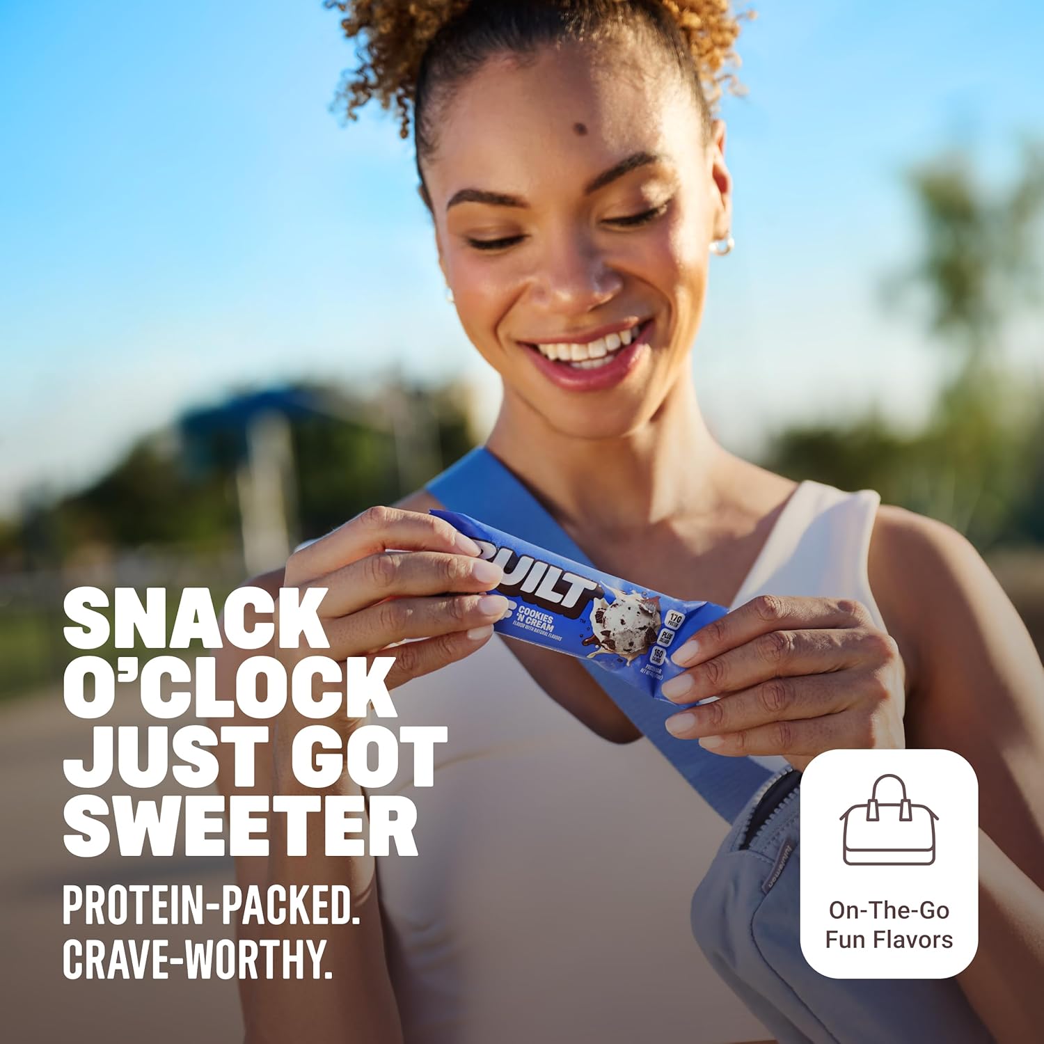 Built Bar, Puff Protein Bars, Cookies 'N Cream Puff, 17g Protein Snacks, On-The-Go Bars, Only 140 Calories, 7g Sugar, Collagen, Not Gluten Free, 12 Count