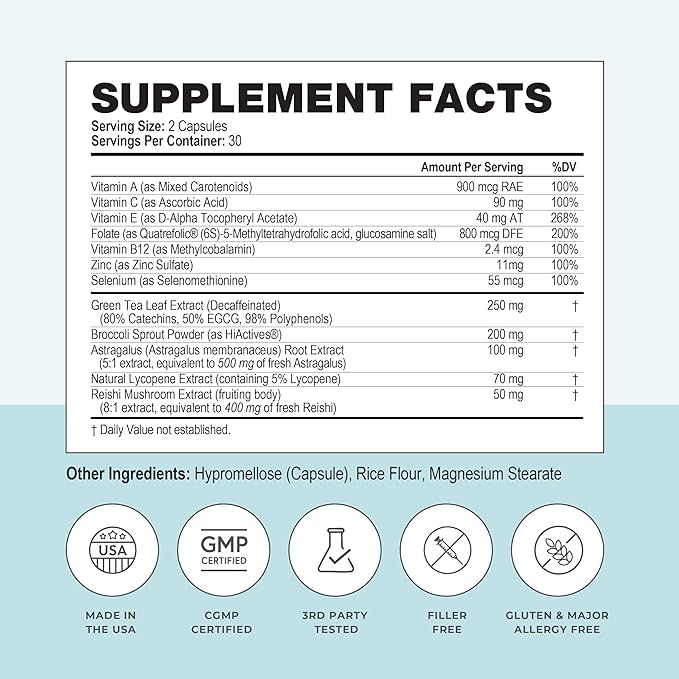 Dietary Supplement Tablets All Natural Immune Support - Immunity Defense - Best Immune System Booster - Organic 60 Capsules Bottle (3 Pack)
