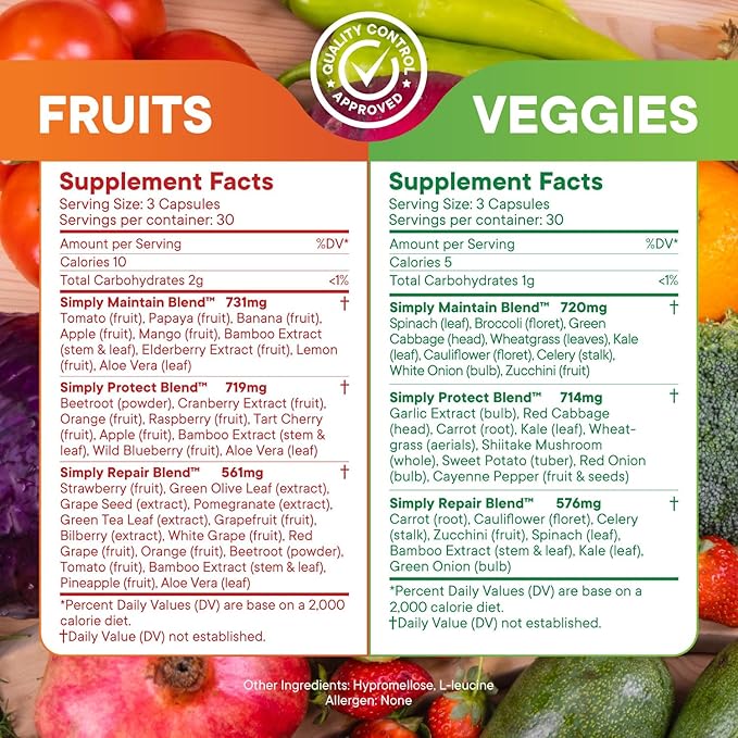 Simply Nature's Pledge - Packed with Over 40 Different Fruits & Vegetables - Made with Whole Food Superfoods - with High Beta Carotene – 100% Soy Free - 90 Count (Pack of 2)