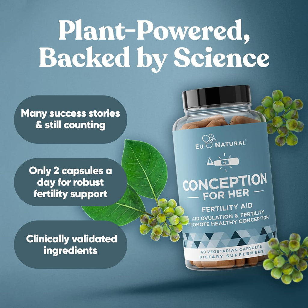 Conception Fertility Supplements for Women – Prenatal Vitamins – Promote Hormone Balance, Cycle Consistency, Aid Ovulation – Myo-Inositol, Folate, Folic Acid, Vitex, More – 120 Veg Soft Capsules