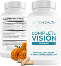 PUREHEALTH RESEARCH Complete Vision Formula - Eye Vitamins & Mineral Supplement - Lutein and Zeaxanthin Supplements for Men & Women - with Eyebright Herb, Zinc, Copper, Bilberry & More - 60 Capsules