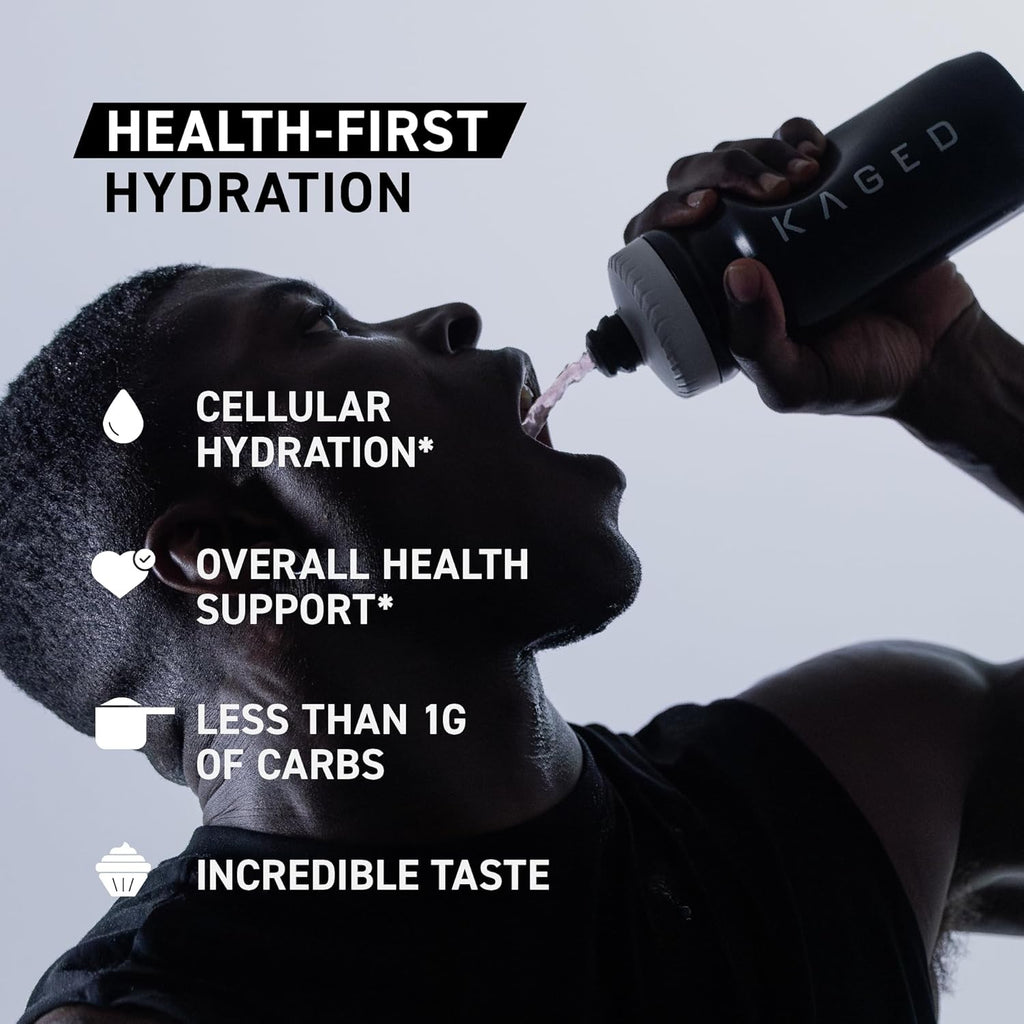 Kaged Hydration Electrolytes Powder | Watermelon | Hydra-Charge Sports Drink Mix | Pre, Post, Intra Workout | Low Carb, Vegan, Gluten Free | Supplements for Men & Women | 30 Servings