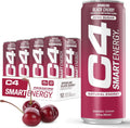 Cellucor C4 Smart Energy Drink - Sugar Free Performance Fuel & Nootropic Brain Booster, Coffee Substitute or Alternative | Black Cherry 12 Oz - 12 Pack