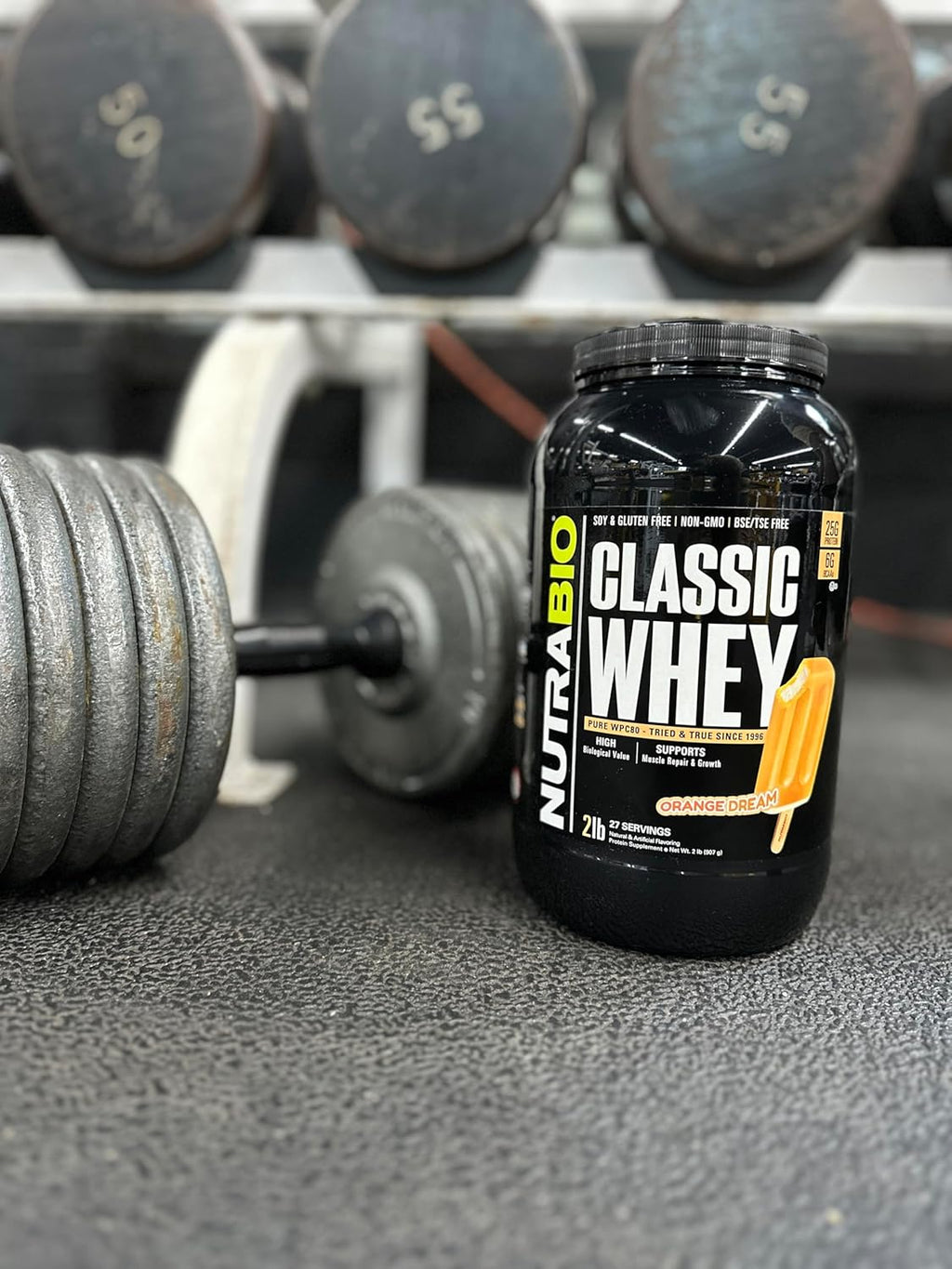 NutraBio Classic Whey Protein Powder- 25G of Protein Per Scoop - Full-Spectrum Amino Acid Profile - No Fillers, Artificial Colors, Preservatives - Orange Dream, 2 Pounds