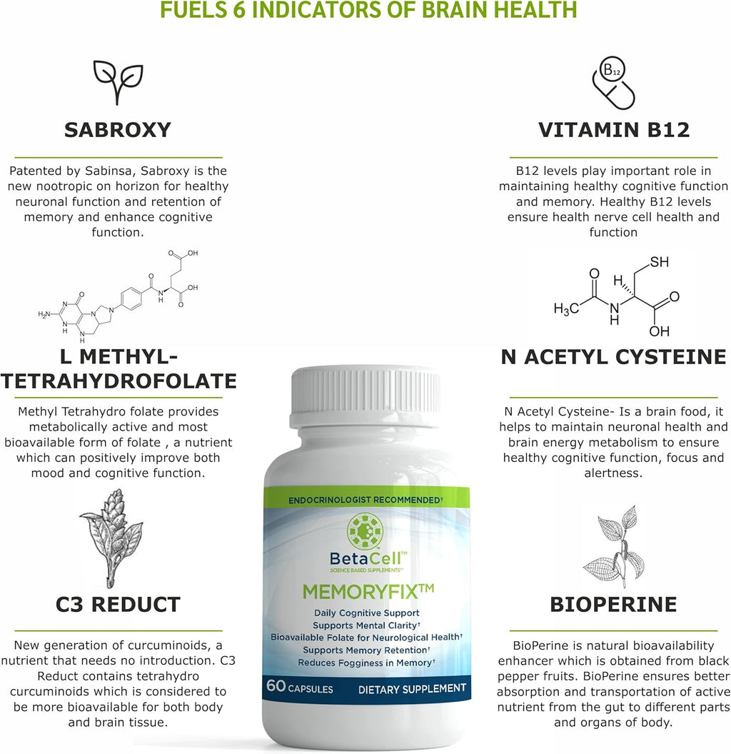 Memoryfix Brain Supplement - 60 Brain Booster Capsules