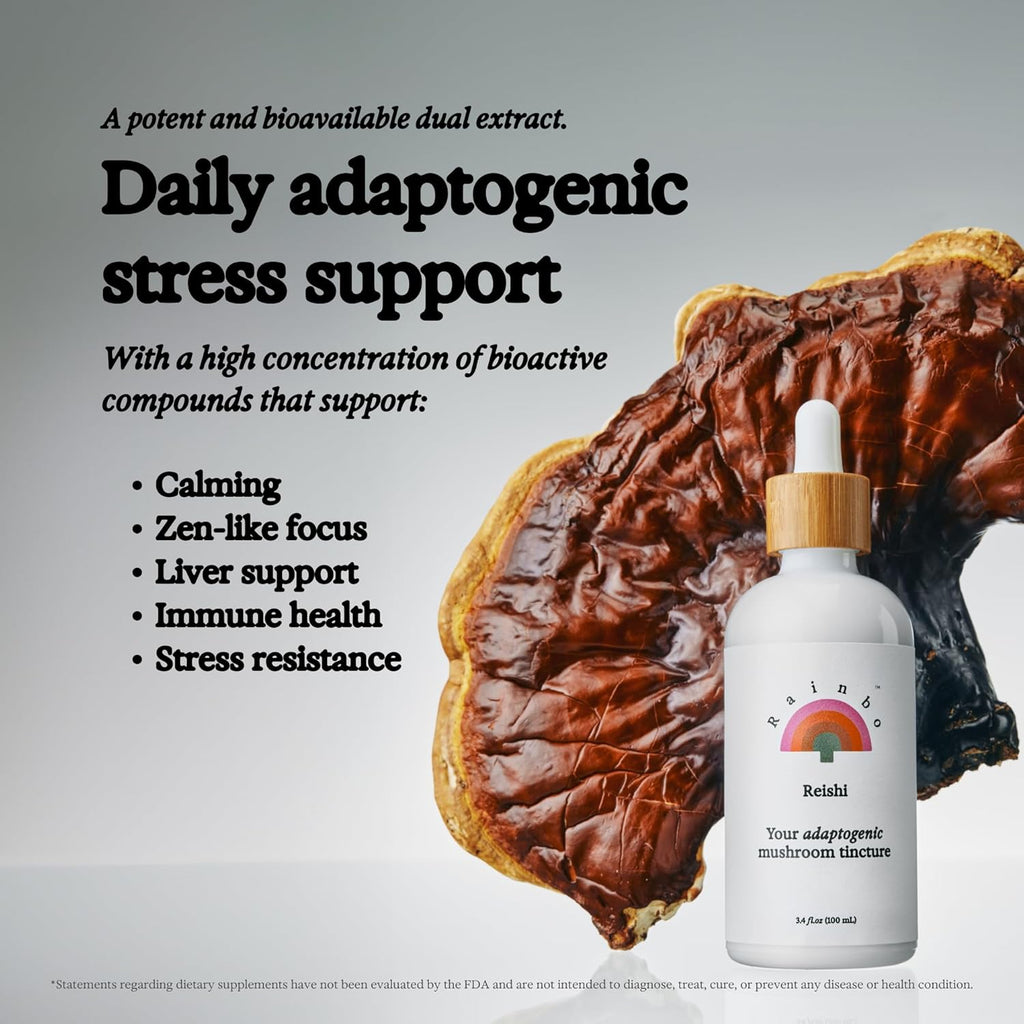 Reishi Mushroom Tincture - Alcohol Free - Dual Extract Mushroom Supplement - Immune Support, Mood, Sleep, Liquid Reishi Supplement, Vegan, Non GMO, 3.4 fl oz