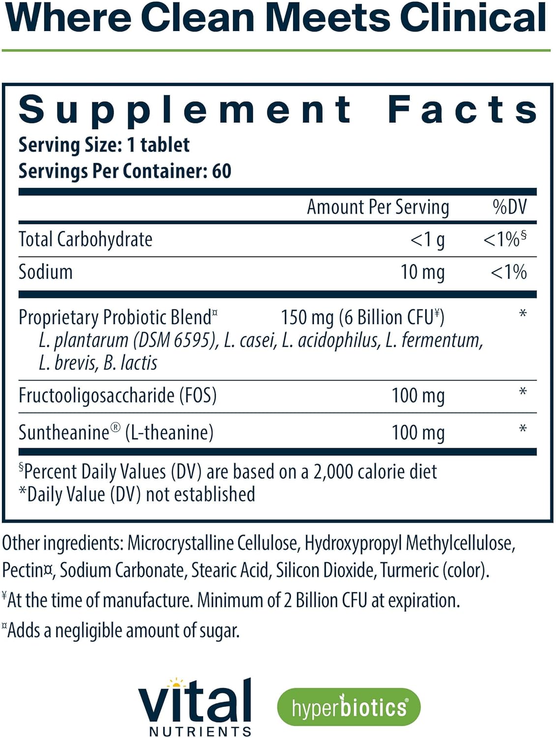 Hyperbiotics Vital Nutrients Pro Mood Probiotic with L-theanine | Clinically Studied Probiotics for Women and Men to Support Stress Management and Mood Support* | 60 Vegan Count