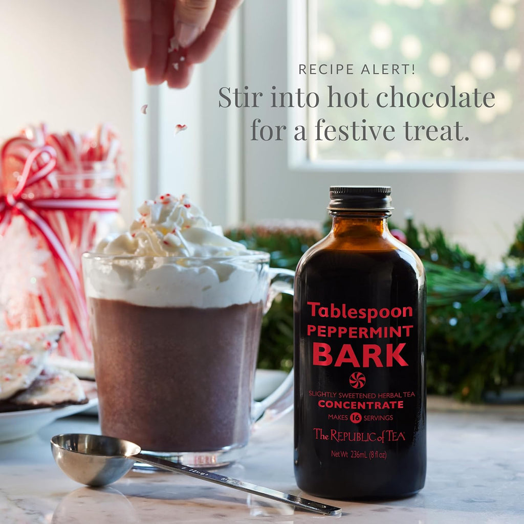 The Republic of Tea – Tablespoon Peppermint Bark, Herbal Tea Concentrate, 8 fl oz -16 Servings