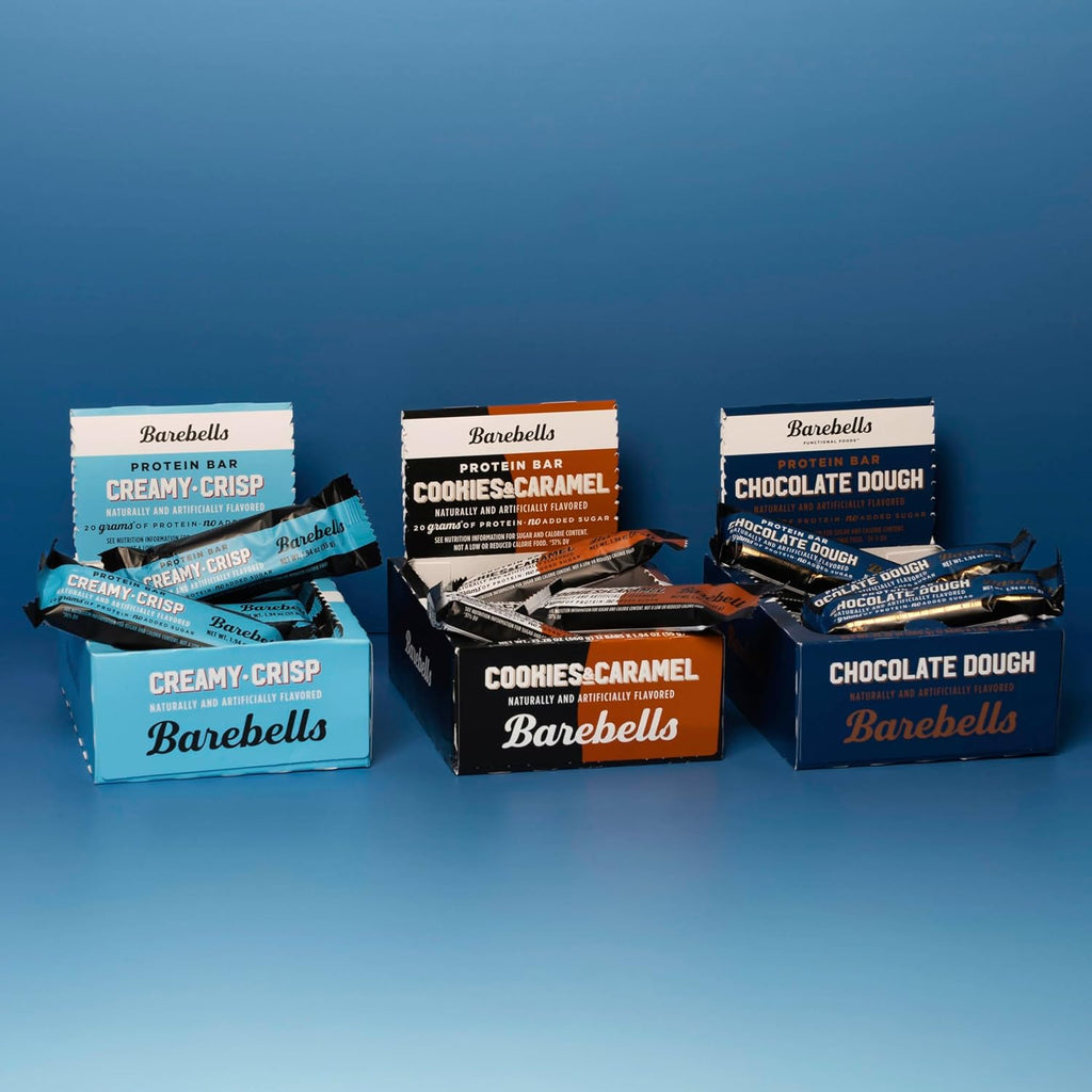Barebells Starter Pack (3 Mix Pack) – 36 Total Bars, High Protein Snacks, with 20g Protein & No Added Sugar – On-the-Go Breakfast or Post-Workout Treat, Cookies and Caramel, Creamy Crisp, Brownie Dough