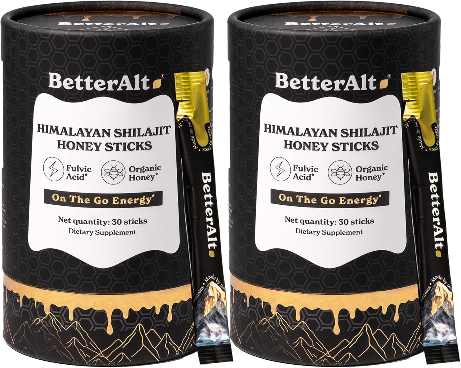 Pure Himalayan Shilajit Sticks with Organic Honey, Saffron | Easy to Consume Shilajit| Energy Boost & Immune Support, 85+ Trace Minerals, 75%+ Fulvic Acid (Pack of 2)