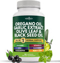 NEW AGE Oregano Oil Garlic Extract Olive Leaf with Astragalus - Supplement for Women and Men - 60 Count