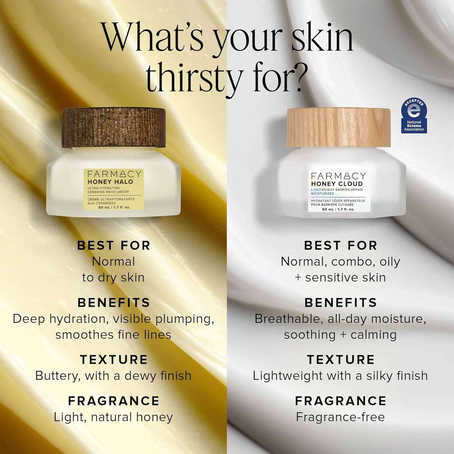 Farmacy Honey Cloud Lightweight Face Moisturizer - Hydrating Face Lotion Infused with Hyaluronic Acid, Peptides & Chamomile - Daily Facial Moisturizer for Oily, Sensitive, or Combination Skin (50ml)