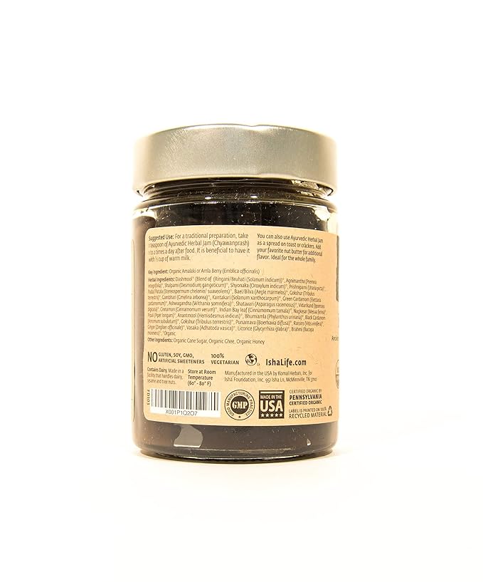 Isha Natural Fruit, Herb and Spice Jam USDA Organic Herbal Spread - 14 Ounce