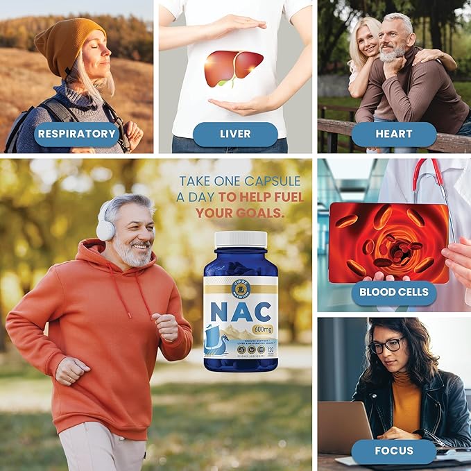 Vykee Nutrition NAC Capsules – 600mg N-Acetyl L-Cysteine | Vegan, Non-GMO | Supports Antioxidant Production, Liver Health & Immune Function | 120 Capsules