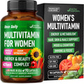 Multivitamin for Women - B-Complex | Whole Foods | Hair Growth Support | Digestion & Metabolism | Iron - 47in1 Womens Multivitamin - Bioavailable & Gentle on Stomach - Made in USA - 90 Capsules