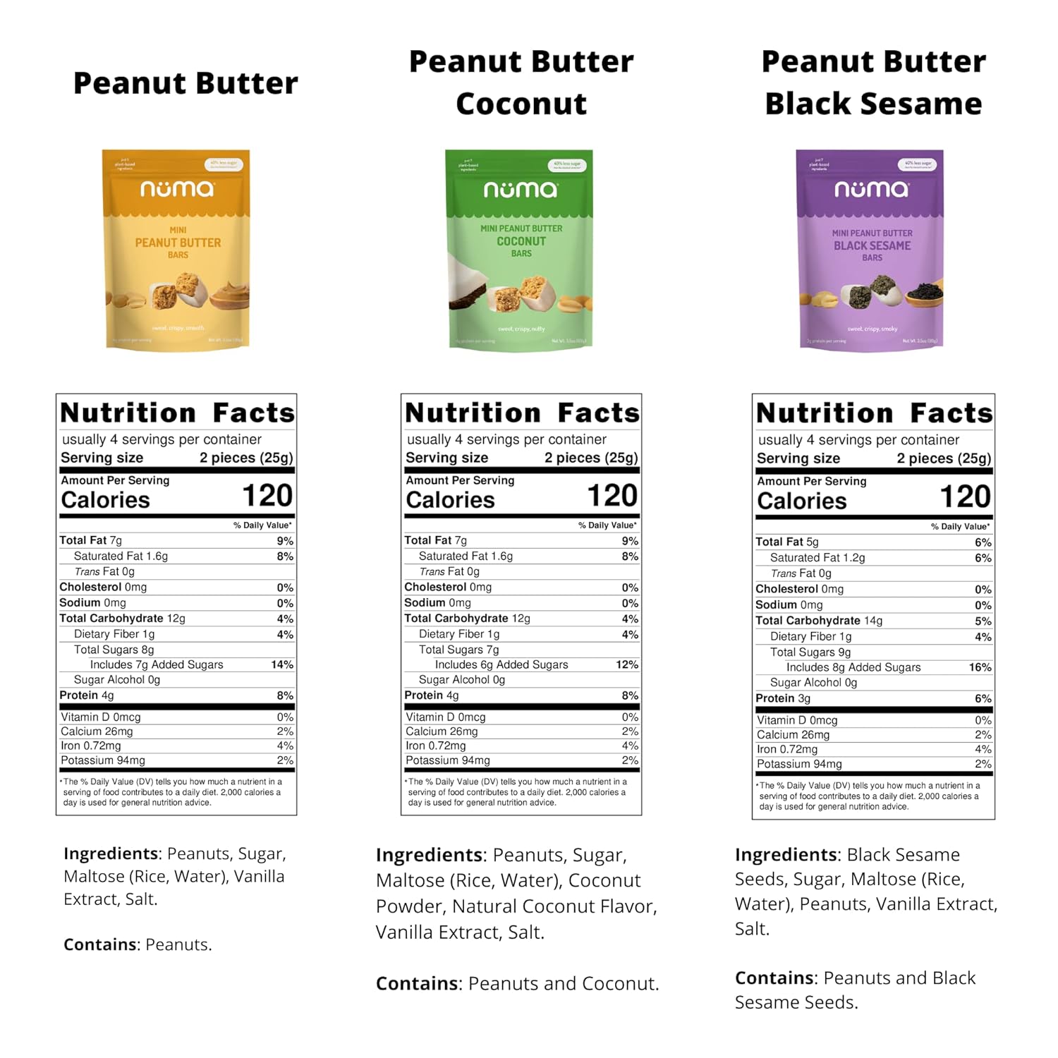 Assorted Mini Peanut Butter Bars, two (2) lb bulk, vegan high protein low sugar, 3 flavor variety, all natural, gluten free, plant based, individually wrapped