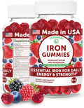 Lunakai USA Made 100% Daily Value Iron Gummies with Vitamin C, B12 & Methylfolate – Vegan Iron Supplement for Women, Men & Kids – Non-GMO Iron Gummy for Energy & Strength, 60ct