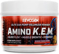 Evogen Amino KEM - Elite EAA Pump Volumizer | Supports Blood Flow, Muscle Growth, Hydration | Full Spectrum EAAs & BCAAs, S7 Nitric Oxide Blend | Smashin' Passion Orange | 30 Servings