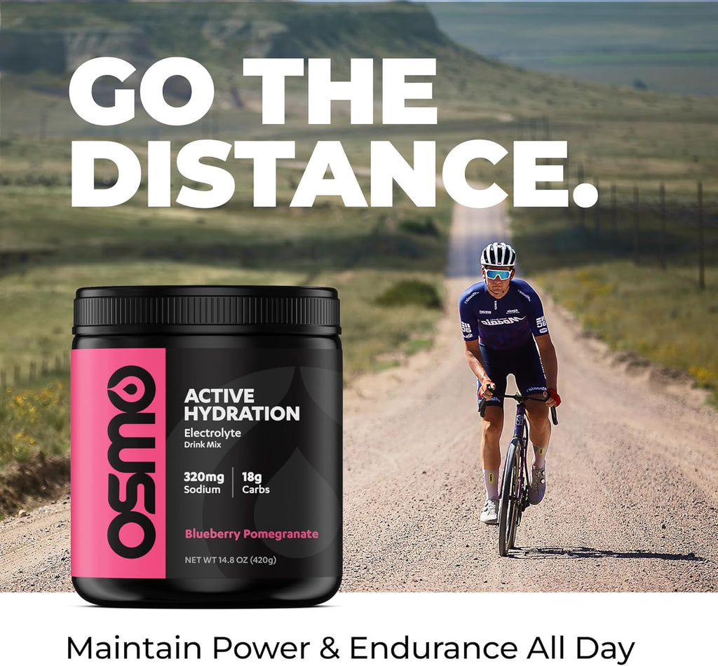 Osmo Active Hydration Electrolyte Powder (20 Servings) - Includes Sodium, Magnesium, Potassium, Carbs & Vitamins, Cane Sugar - All Natural Ingredients, 3X Faster Hydration, Boosts Power & Endurance