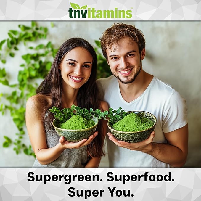 tnvitamins Organic Moringa Powder Capsules: 1,200 mg per Serving, 90 Count | Superfood Supplement for Energy & Vitality* | Organic Moringa Leaf – Non-GMO, Gluten-Free, Made in The USA