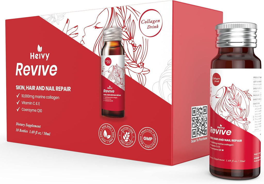 Liquid Collagen for Women, Collagen Drink with 10,000mg Marine Collagen Peptides, Collagen Liquid for Women for Hair Growth, Skin Repair, Nail Strength, 1.69 Fl Oz (Pack of 10)