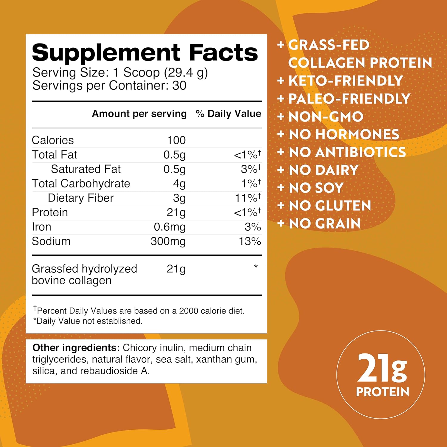 Dr. Kellyann Bone Broth Protein Powder Salted Caramel - 21g Protein, Grass-Fed Collagen, Segar-Free, Keto & Paleo Friendly (30 Servings)