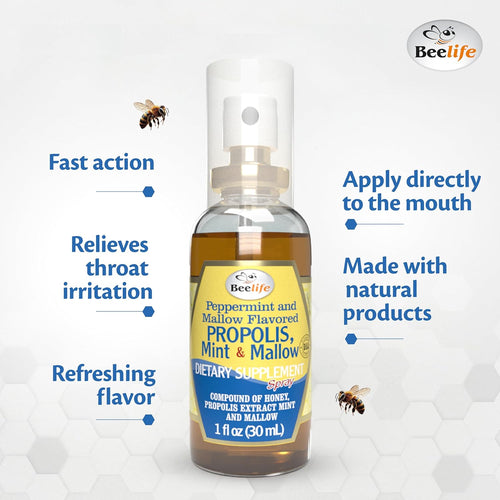 Beelife Propolis Throat Spray – Bee Propolis Spray for Natural Immune Support & Sore Throat Relief – Rich in Antioxidants, Flavonoids & Artepillin C,No Sugar, Gluten-Free -3-Pack, 90ml (Assorted)