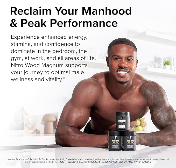 InnoSupps Nitro Wood Magnum - Supports Healthy Blood Flow & Natural Immune Support - Male Enhancing Supplement & Nitric Oxide Supplements for Men (60 Vegetarian Capsules)