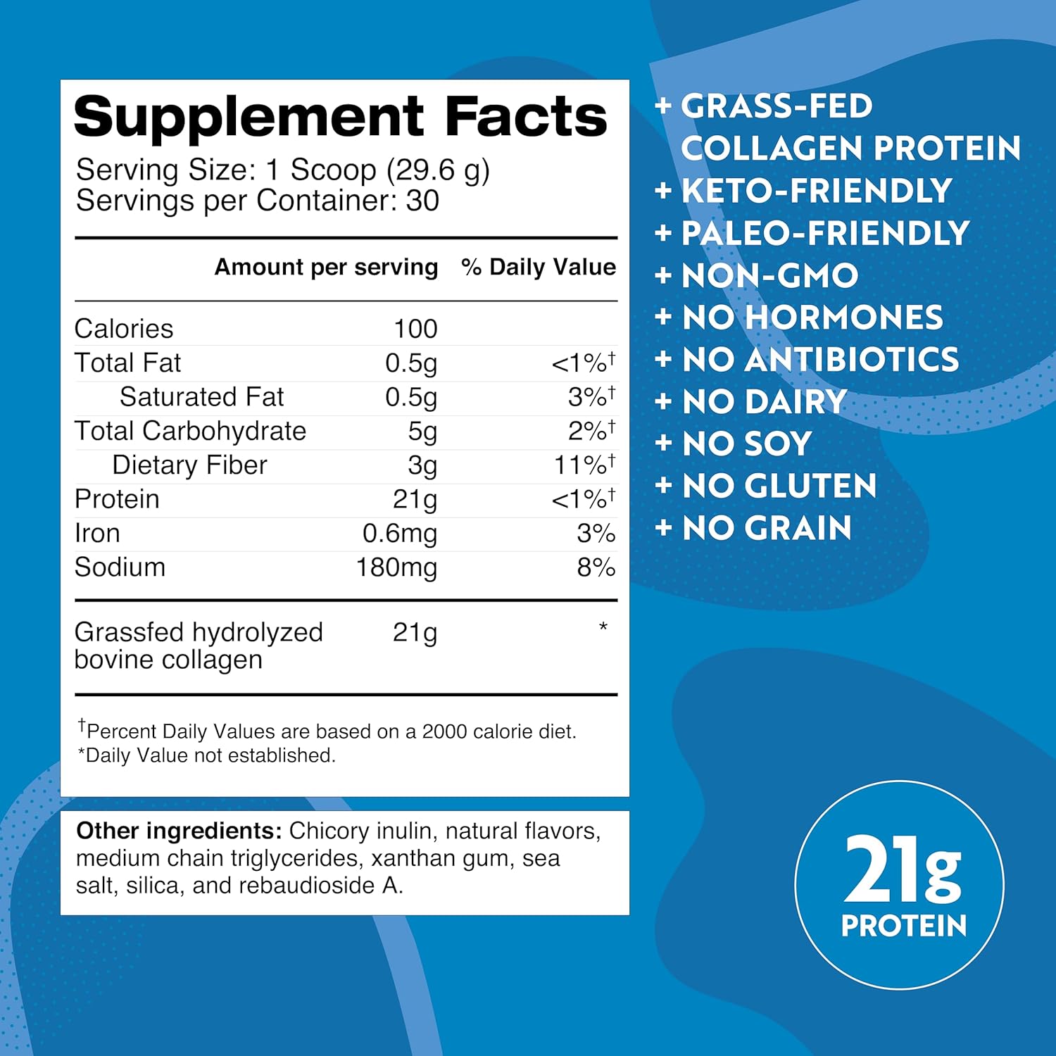 Dr. Kellyann Bone Broth Protein Powder Vanilla (30 Servings) – 21g Protein, Grass-Fed Collagen, Sugar-Free, Keto & Paleo-Friendly, 1 Pack