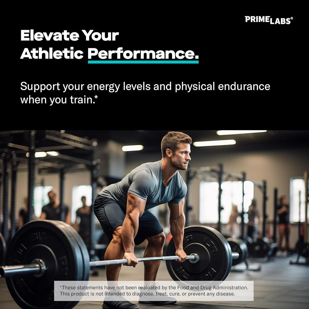 Prime Labs L Arginine 1500mg - Nitric Oxide Supplement - Blood Flow, Energy, Strength, Endurance - 60 Count