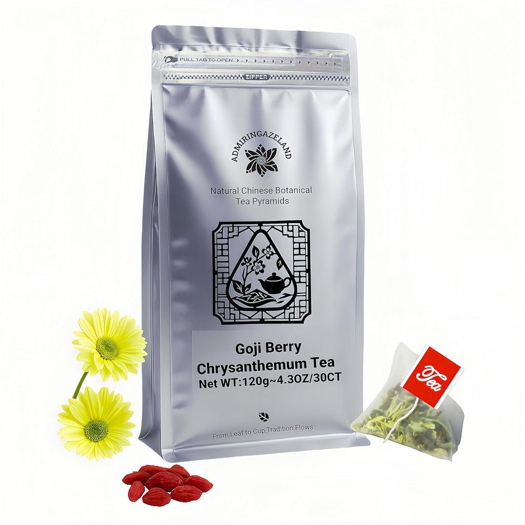 ADMIRINGAZELAND Goji Berry Chrysanthemum Tea - Dandelion Wolfberry Herbal Tea, Chinese Herbal Tea, 5.3 oz (5g x 30 CT)