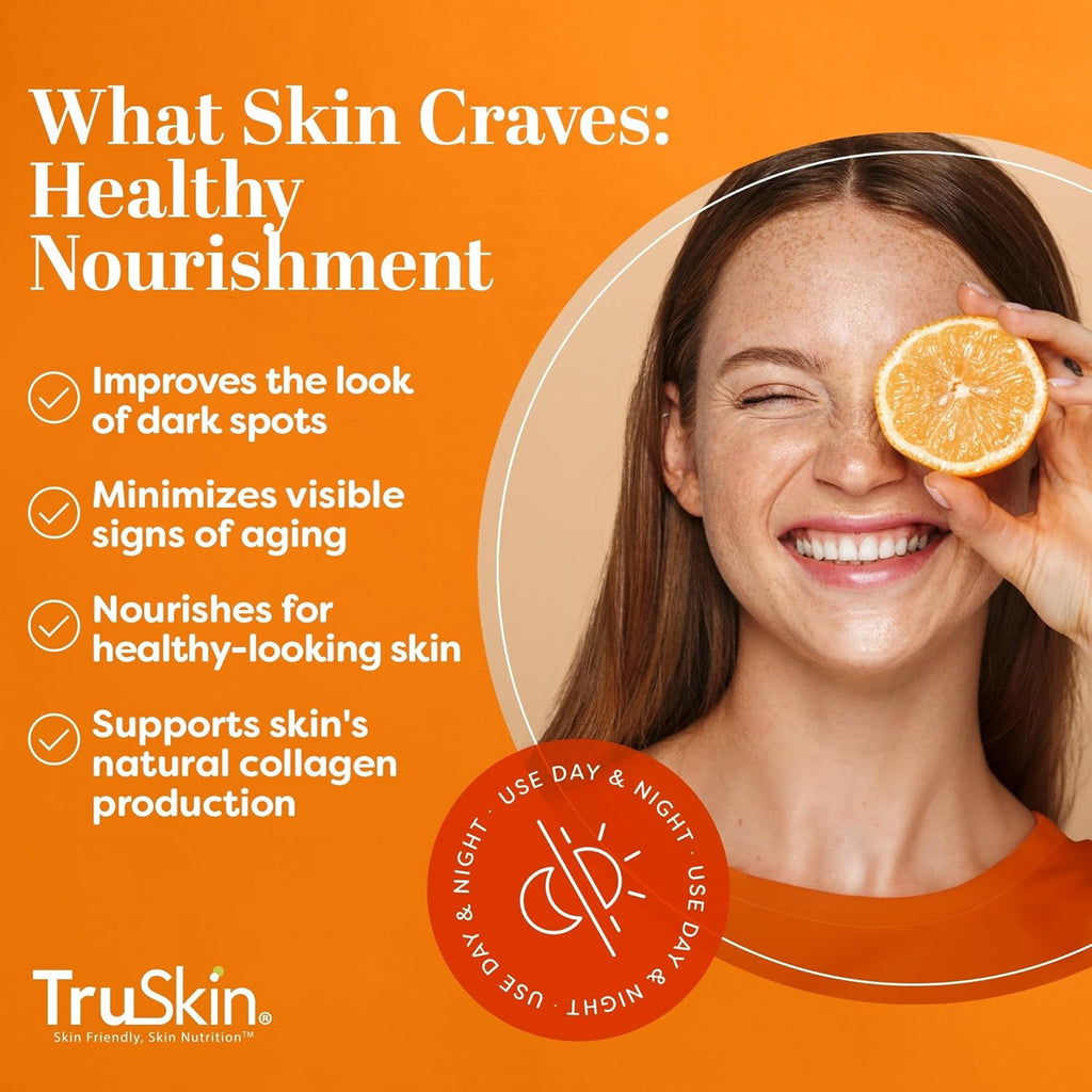 TruSkin Vitamin C Serum For Face – Anti Aging Face Serum with Vitamin C, Hyaluronic Acid, Vitamin E – Brightening Formula – Improve Appearance of Dark Spots, Tone, Fine Lines & Wrinkles, 1 Fl Oz