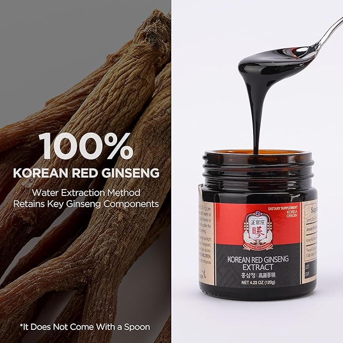 JUNG KWAN JANG Korean Red Panax Ginseng Concentrated Extract 50g - Korean Ginseng Roots, Boosts Immune System, Energy, Stamina, Healing/Recovery, Focus/Fatigue