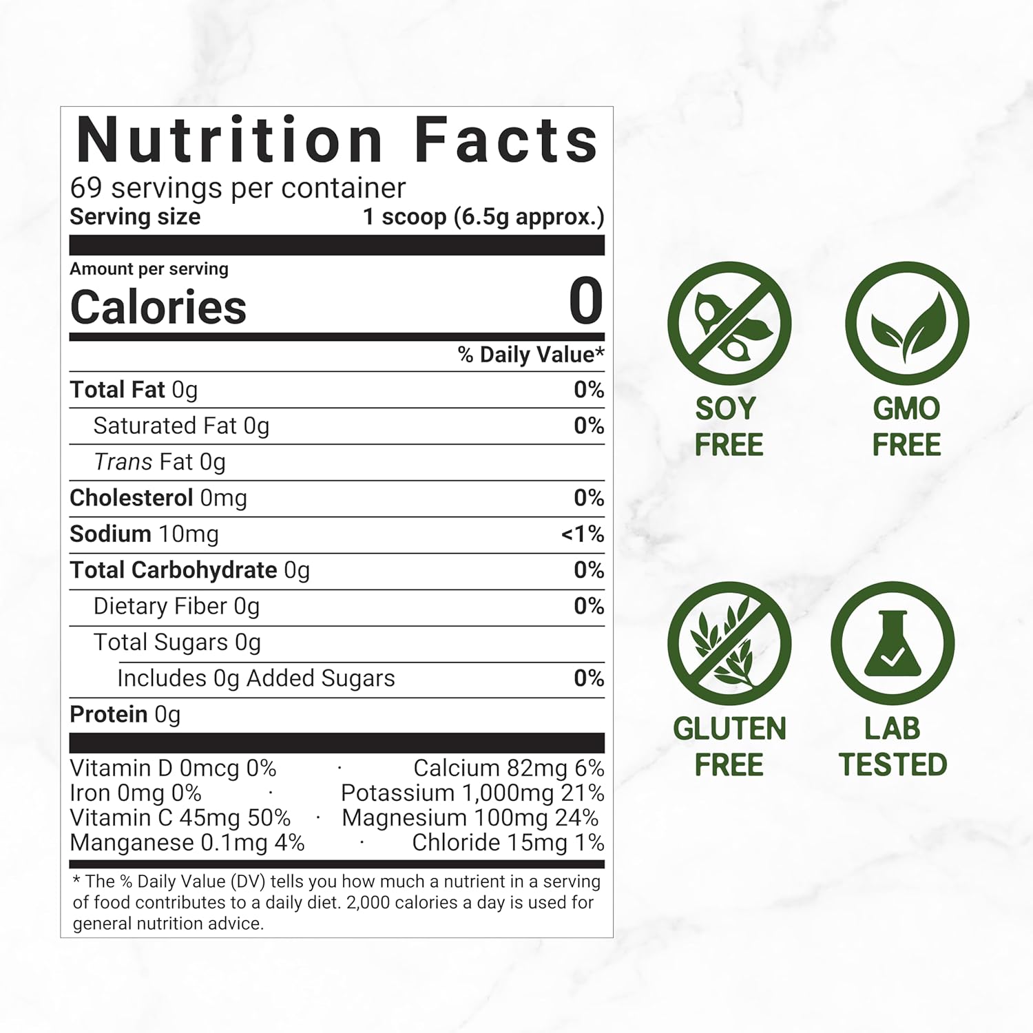 Electrolytes Powder, 1lb (69 Servings) – No Sugar, Lemon Lime – Hydration Supplement Drink Mix – High Potassium 1,000mg Per Serving, Manganese & Magnesium – Natural Hydration & Energy – Keto Friendly