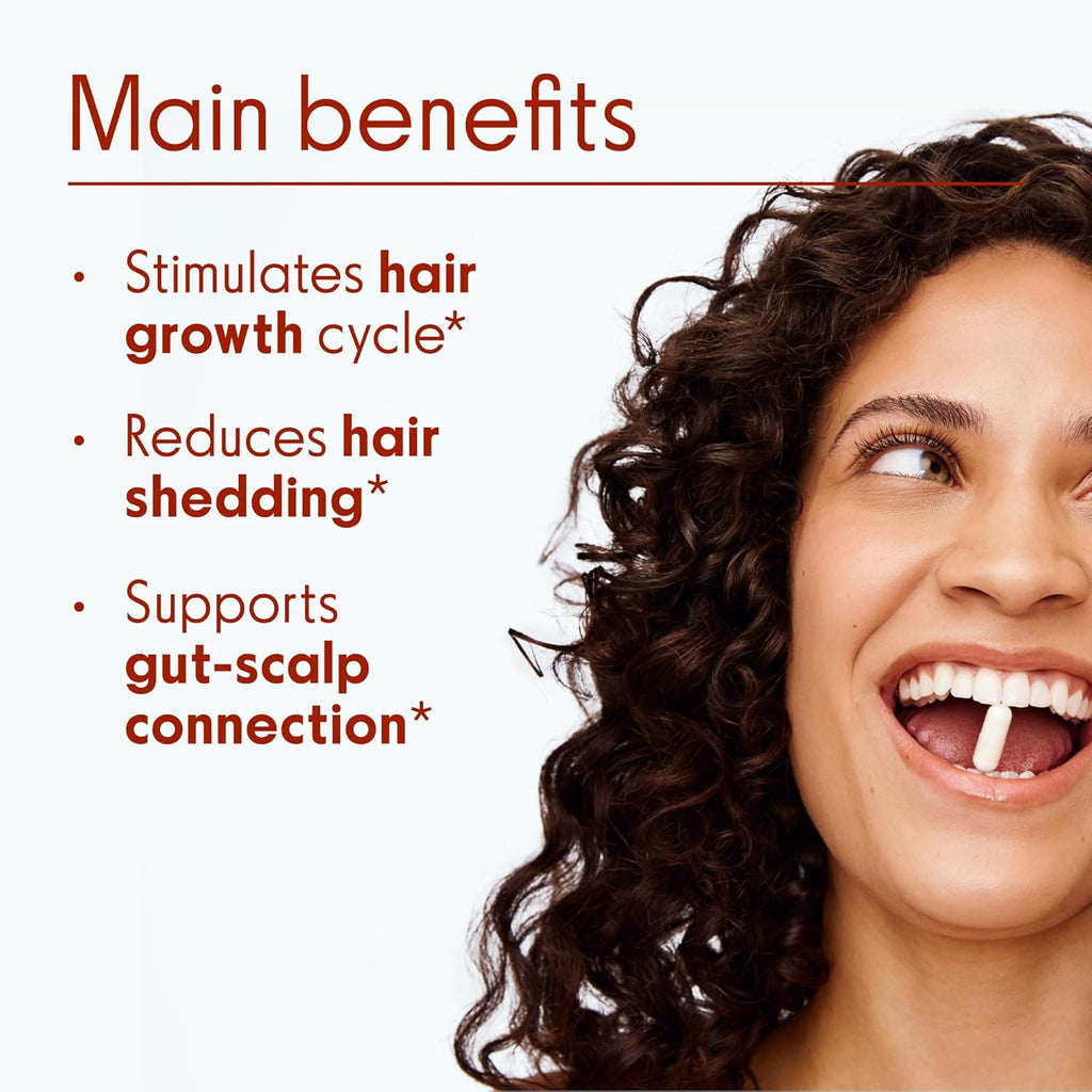 Love Wellness Healthy Hair Probiotics | Support Hair Growth with Biotin and Vitamin B12 & B6 | Supplement for Healthy Scalp & Thicker, Fuller Looking Hair | Safe & Effective | 30 Capsules