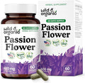 Wild & Organic Passion Flower Capsules 600 mg - Relaxation & Mood Support - Passionflower Extract Supplement - Passiflora Incarnata Herb - Vegan, No Fillers, Non-GMO - 60 Count