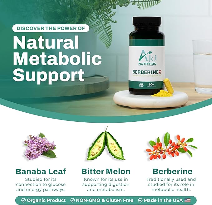 Berberine Plus – Triple Action Metabolic Support with 97% Pure Berberine HCL, 1000mg Daily Serving – Activates AMPK for Glucose Metabolism, Energy & Digestive Support – 60 Vegan Capsules